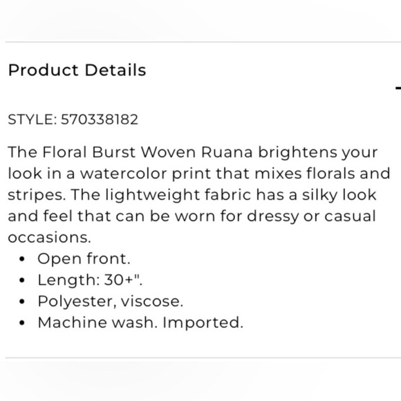 Chico’s Floral Burst Woven Ruana one size fits all in blue watercolor - Picture 5 of 5